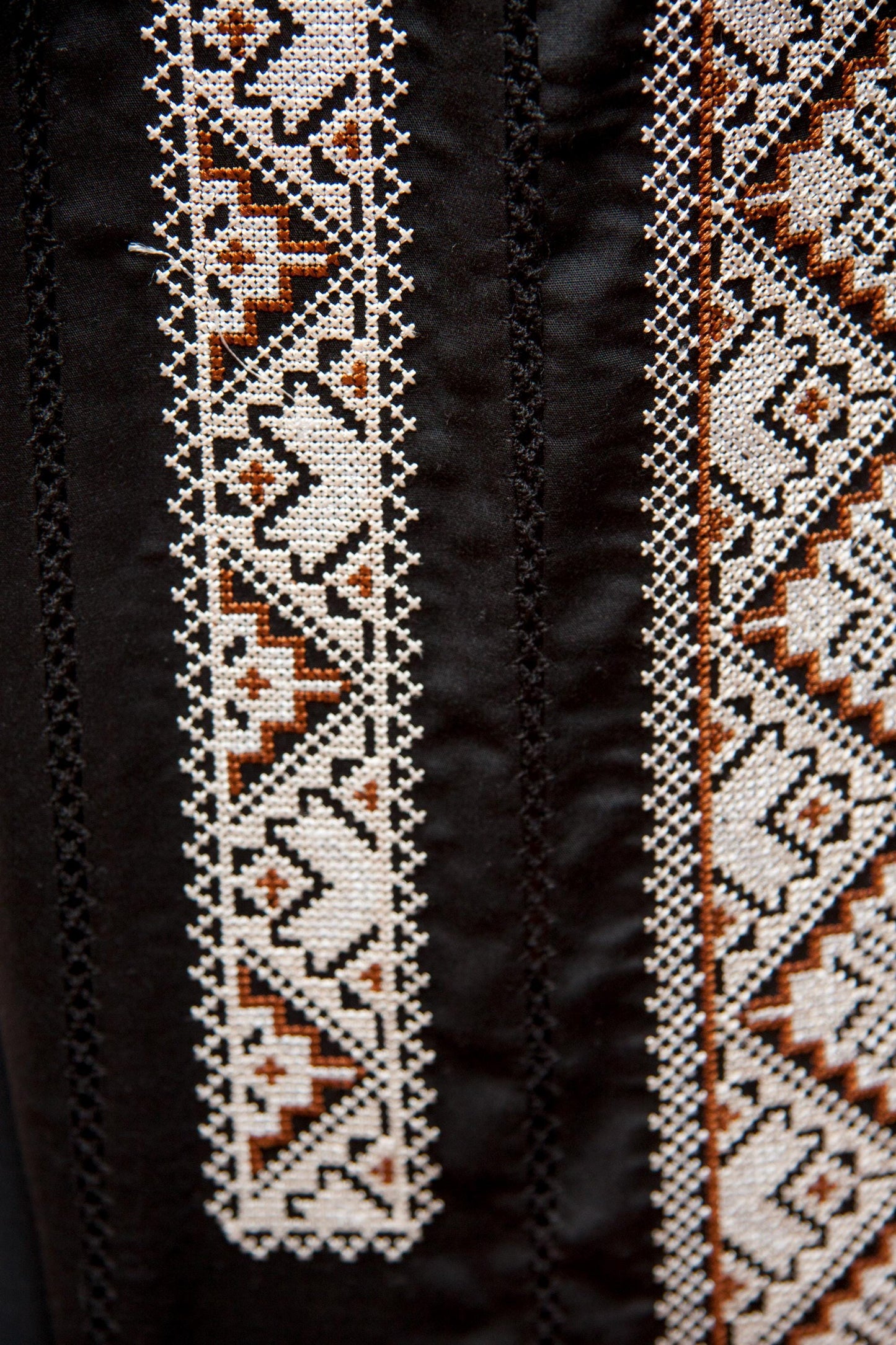 Size L! Black Ukrainian Embroidered Shirt for Men - Traditional Folk Vyshyvanka