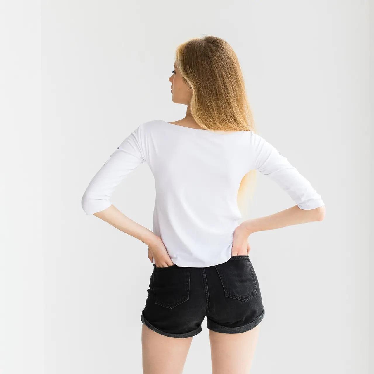 Sizes S-4XL. White Folk Blouse with Geometric Embroidery - Ukrainian Traditional Shirt