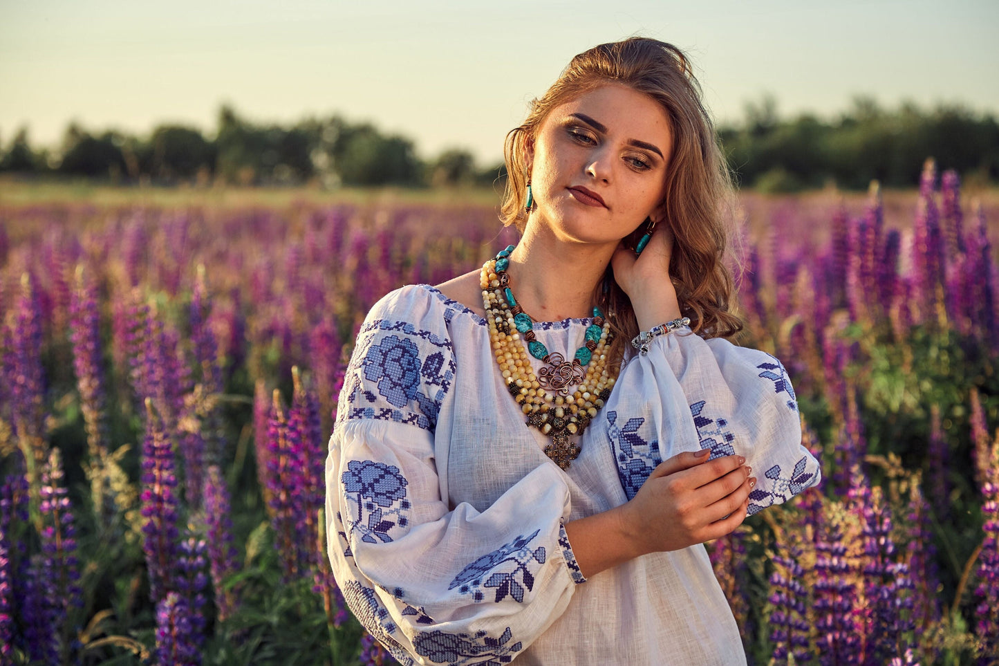 Size 4US//S! White Linen Embroidered Tunica - Mexican Boho Women's Tunic - Vyshyvanka with Ukrainian Embroidery
