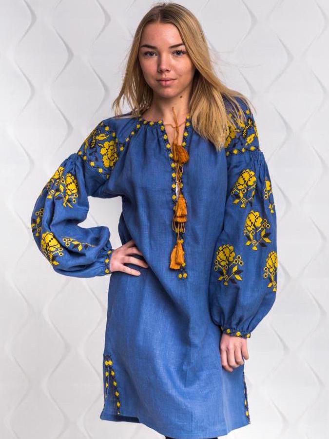 Size 6US! Bohemian Floral Embroidered Tunic – Ukrainian & Mexican Inspired with Colorful Floral Design and Tassels
