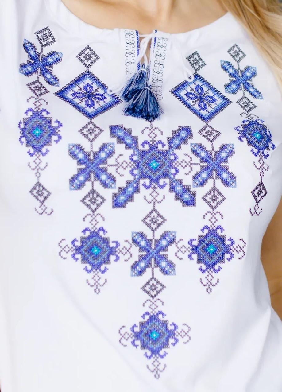 Sizes S-4XL. Boho Folklore Embroidered White T-shirt - Mexican Folk Short Sleeve Top