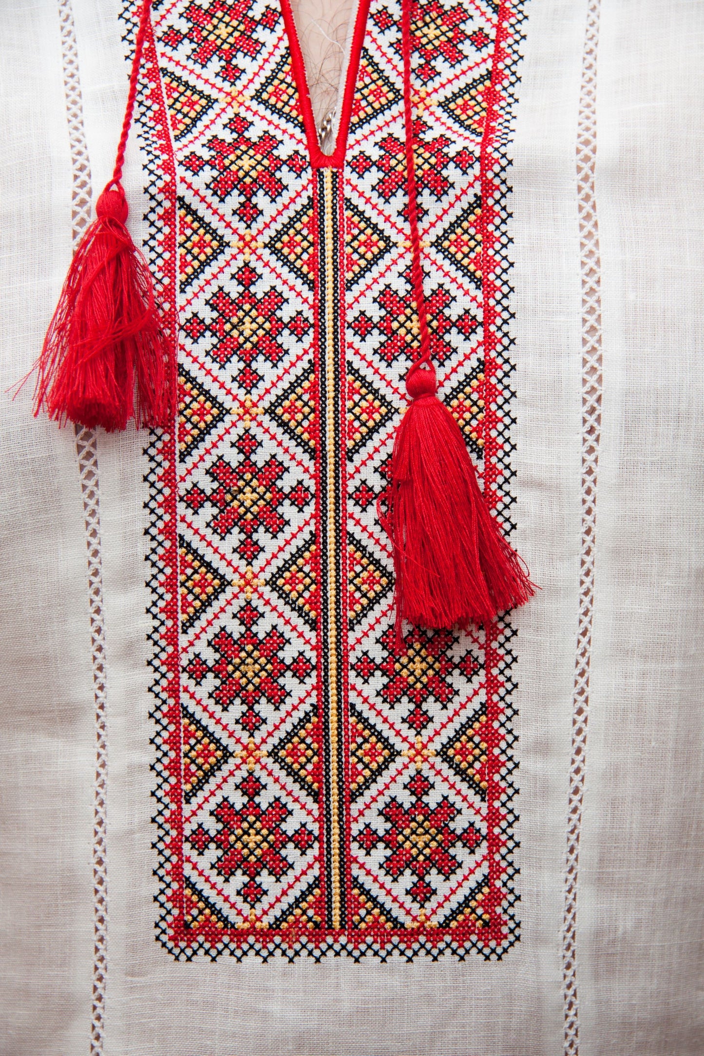 Size M! Embroidered Men's Vyshyvanka - Ukrainian Ethnic Shirt with Traditional Embroidery