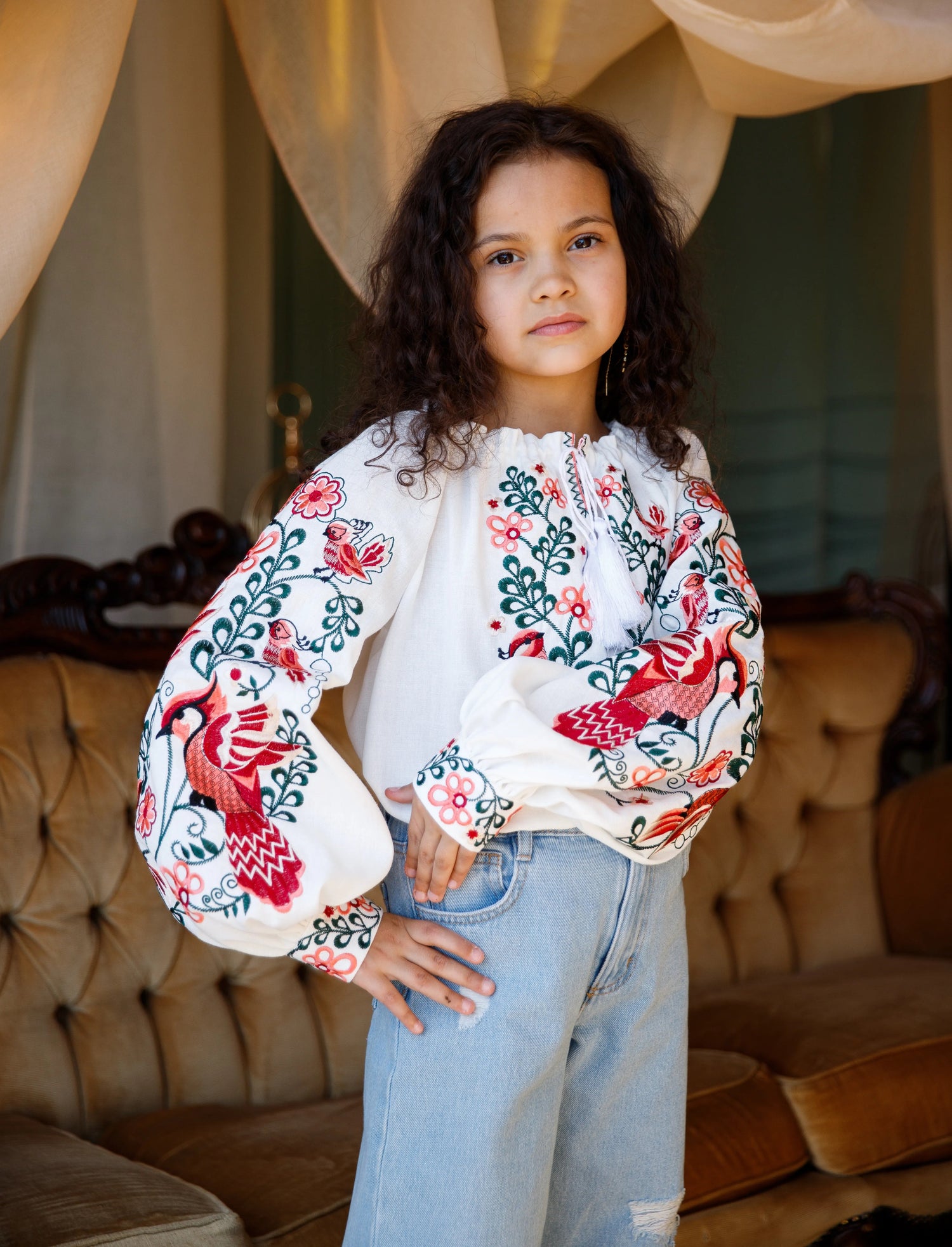 Girls' embroidered apparel