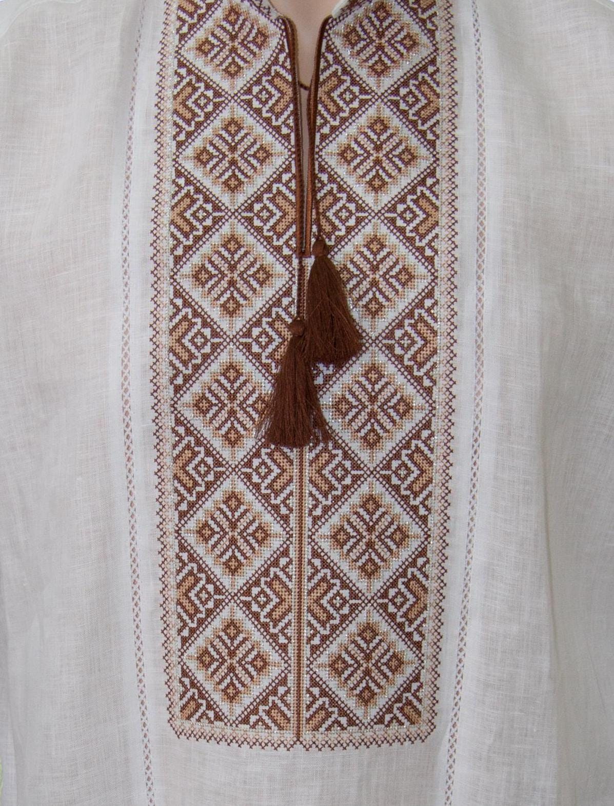 Size M! Men's embroidered linen shirt - Handmade ethnic folklore shirt