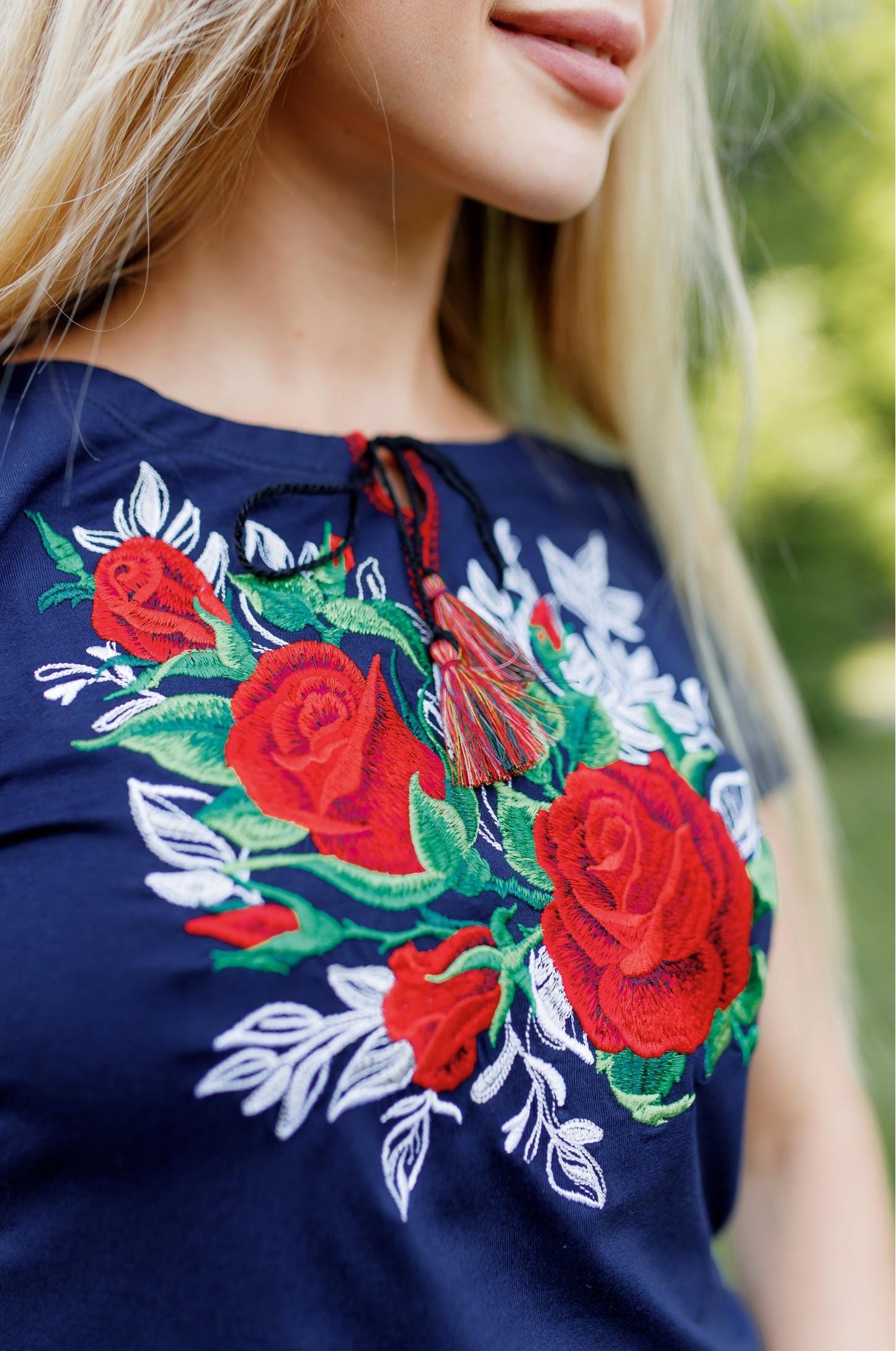 Sizes S-4XL. Hippie Embroidered T-Shirt - Blue Vyshyvanka Top - Dark Blue Slavic Folk Tee