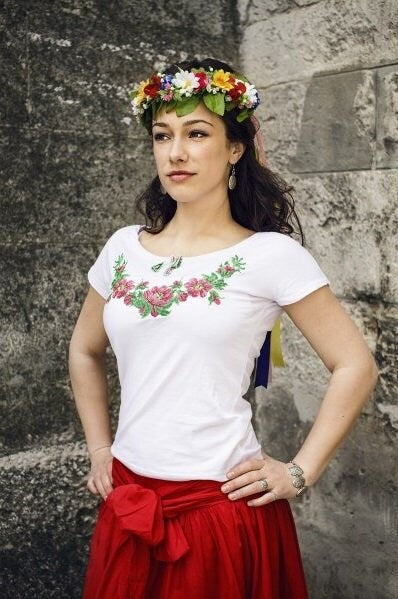 Size XL. White Embroidered Shirt. Vyshyvanka T-Shirt. Gift for Women. Bachelorette Party Gift. Short Sleeve Tee. Daughter's Gift. Girls Boho Top