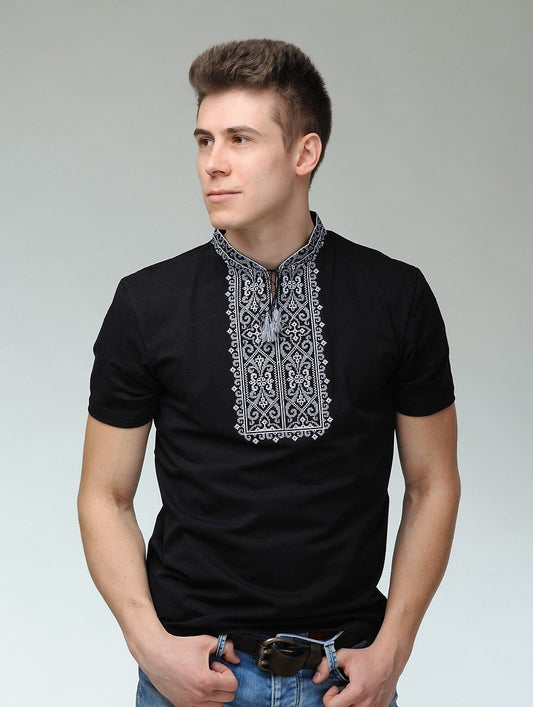 Sizes S-L,XXL,3XL. Men's Black Ukrainian Embroidered T-Shirt – Modern Slavic Heritage Wear