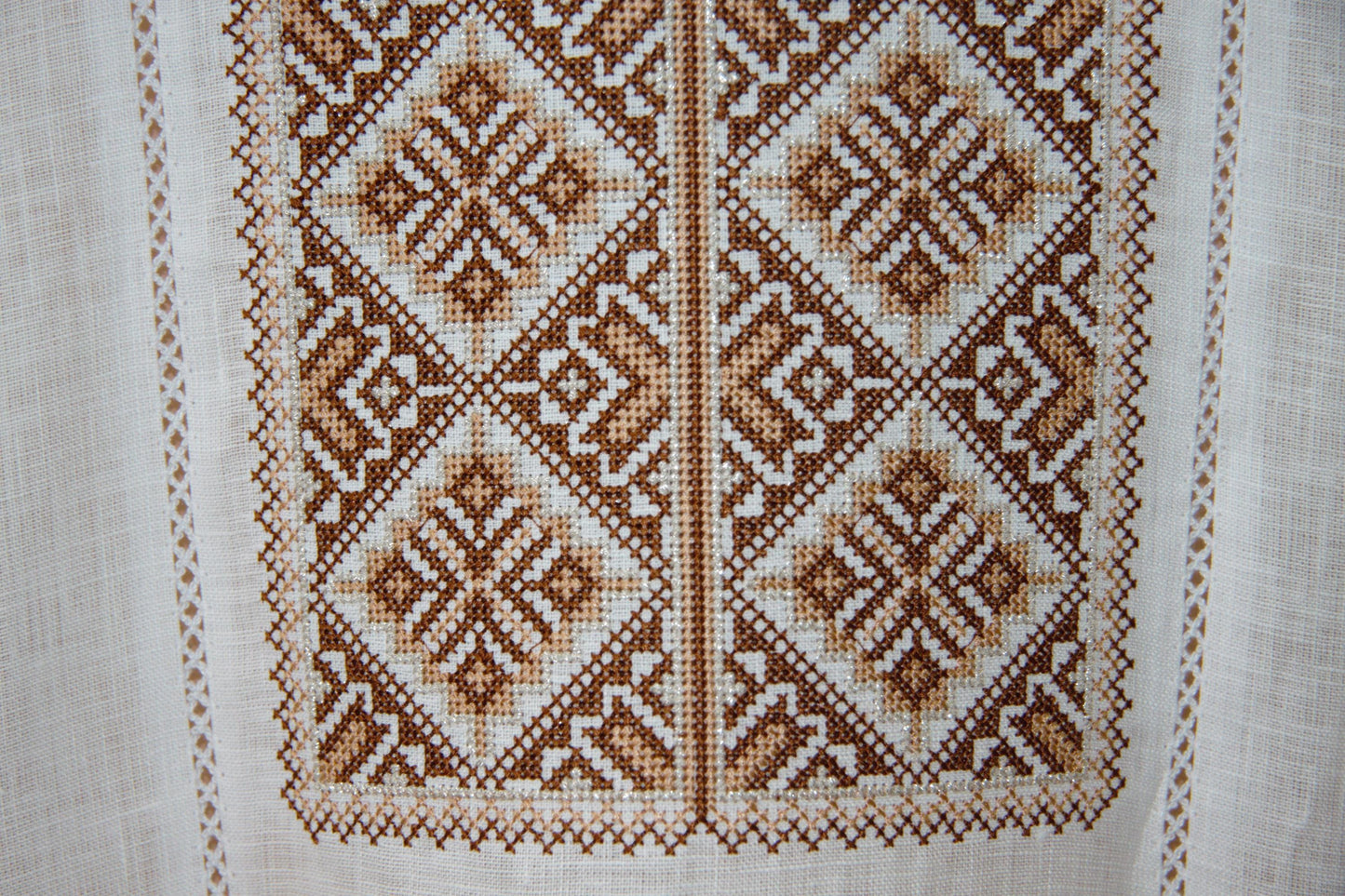 Size M! Men's embroidered linen shirt - Handmade ethnic folklore shirt