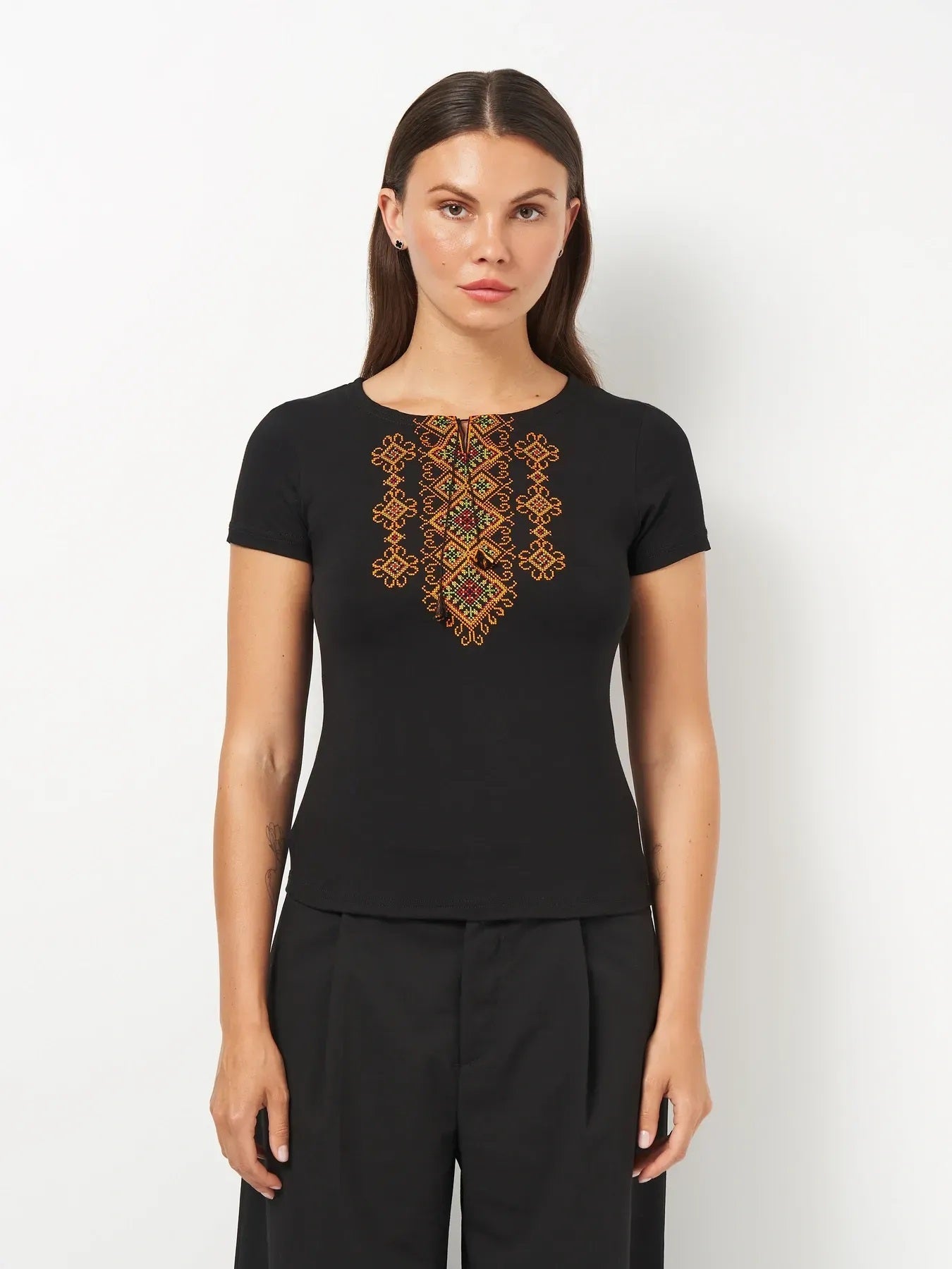 Sizes M-XXL,4XL. Black vyshyvanka. Boho ethno tshirt. Ukrainian traditional clothes. Cute womens tops. Gift for mom. City style t-shirt. Boho spring tee