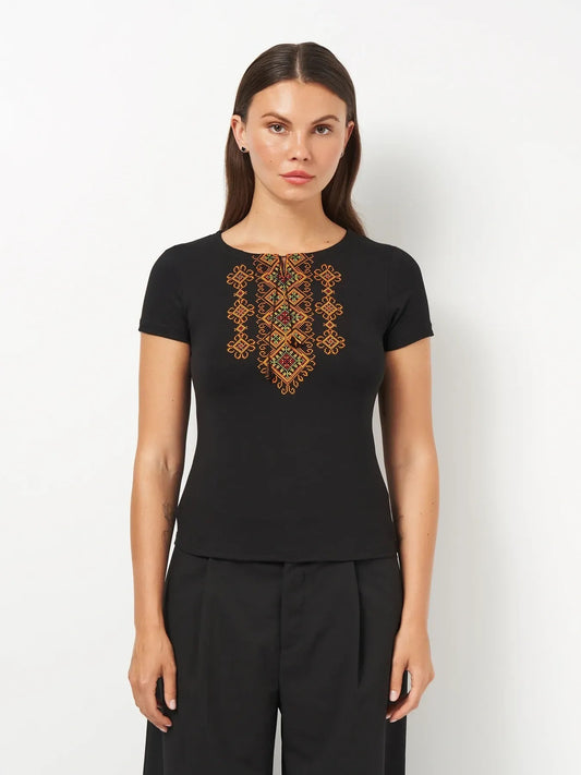 Sizes M-XXL,4XL. Black vyshyvanka. Boho ethno tshirt. Ukrainian traditional clothes. Cute womens tops. Gift for mom. City style t-shirt. Boho spring tee