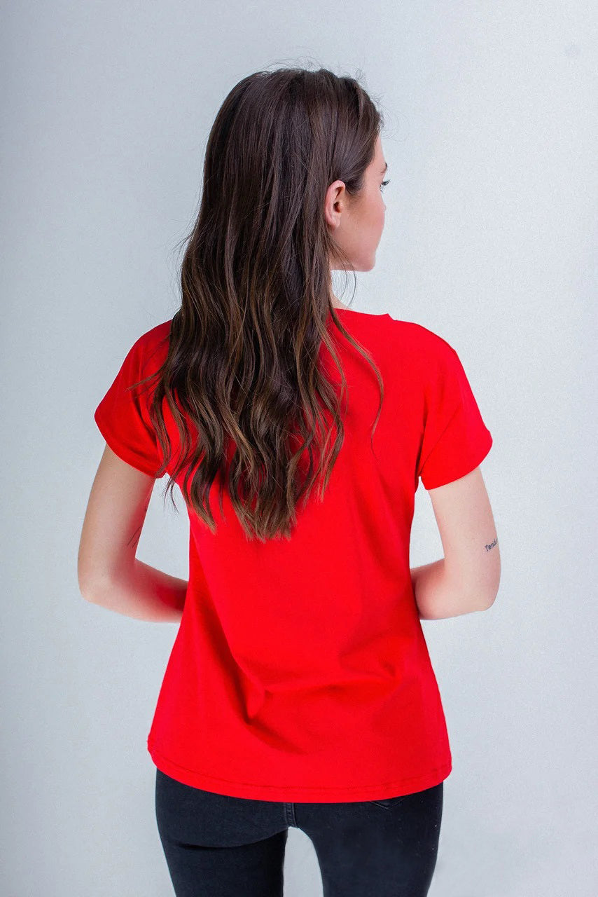 Sizes S-2XL. Gypsy Boho Red Embroidered Blouse – Ethnic Tassel Design Short Sleeve Top for Women