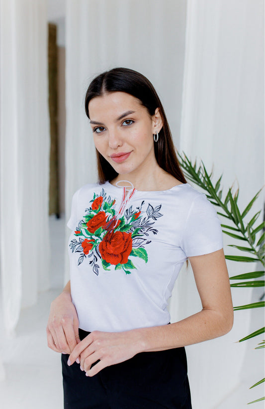 Sizes S-4XL. Short Sleeve Floral Blouse. Colorful Mexican Blouse. Embroidered Blouse. Traditional Mexican Shirt. Romanian top. Polish tee
