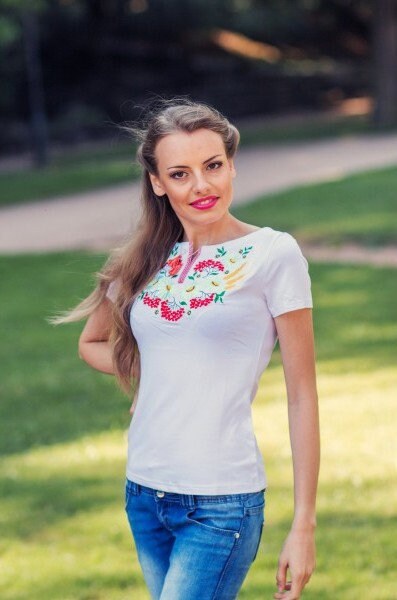 Size 3XL. Women's White Tee - Boho T-Shirt - Vishivanka with Embroidered Flowers - Floral Top - Cute Women's Blouse - Ethnic Hippie Tee