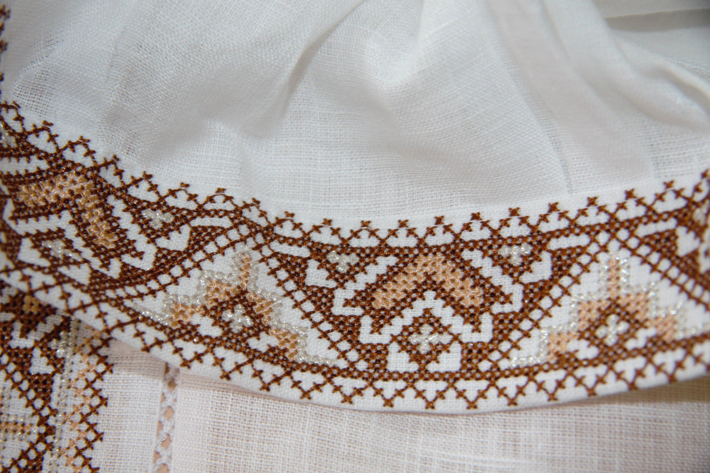 Size M! Men's embroidered linen shirt - Handmade ethnic folklore shirt