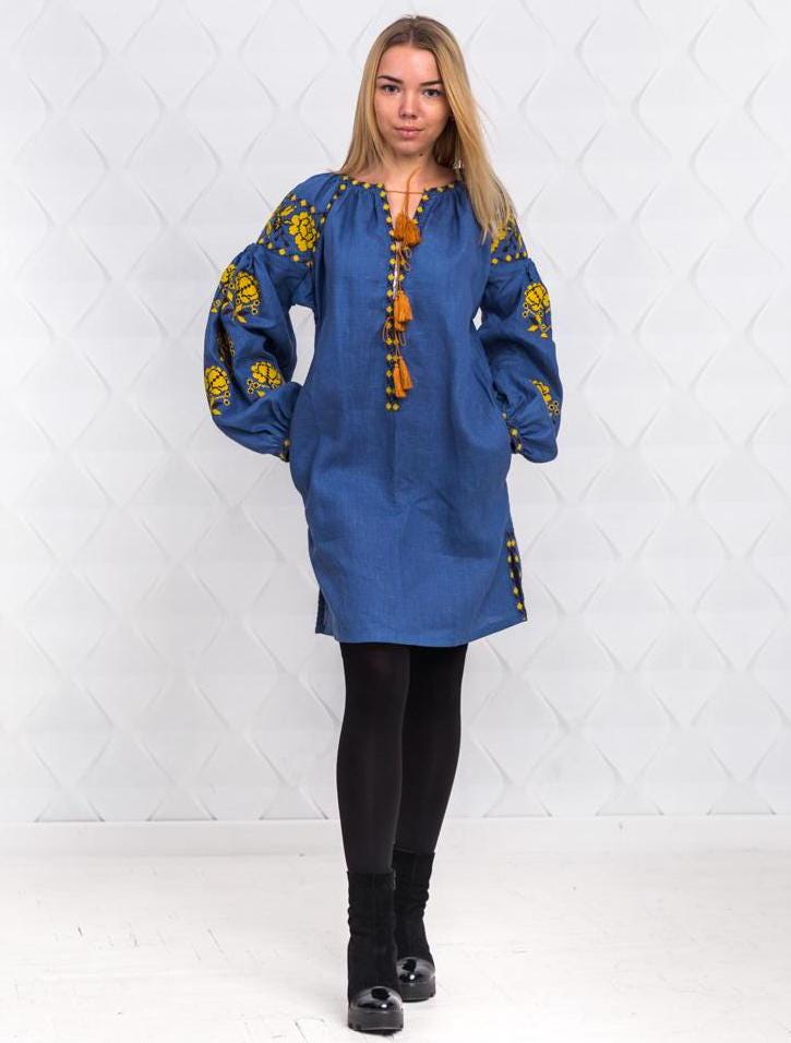 Size 6US! Bohemian Floral Embroidered Tunic – Ukrainian & Mexican Inspired with Colorful Floral Design and Tassels