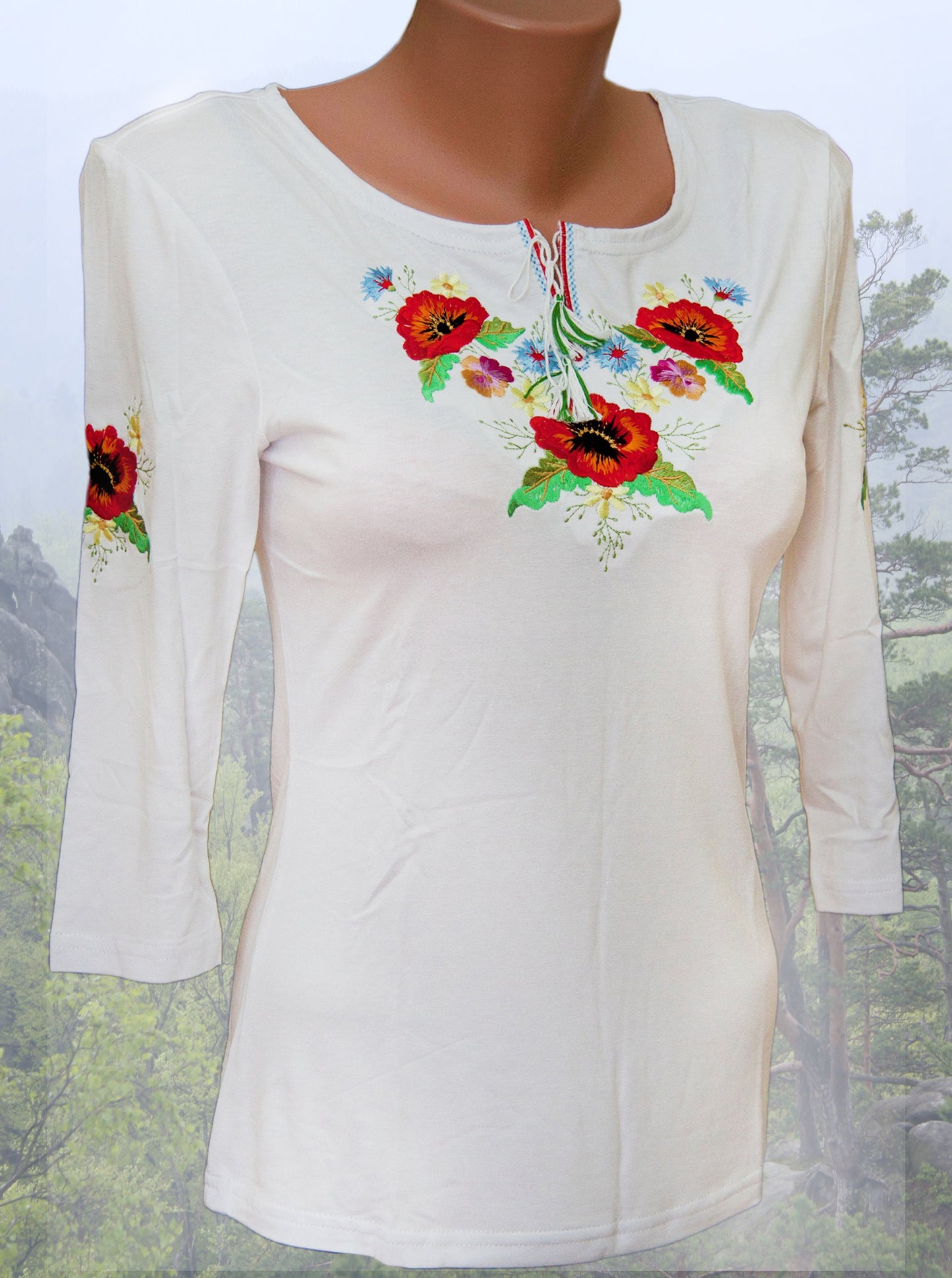 Sizes S,L. Embroidered Tee. Colorful Art T-Shirt. Trendy Custom Vyshyvanka. Unique Gift for Her or Mom. Handmade Embroidery Shirt. Gypsy Boho Top